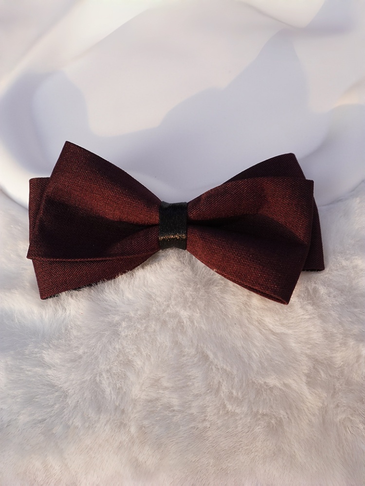 Men'S Formal Wear Bow Ties - Nœud Papillon Double Couche Mat Bordeaux,