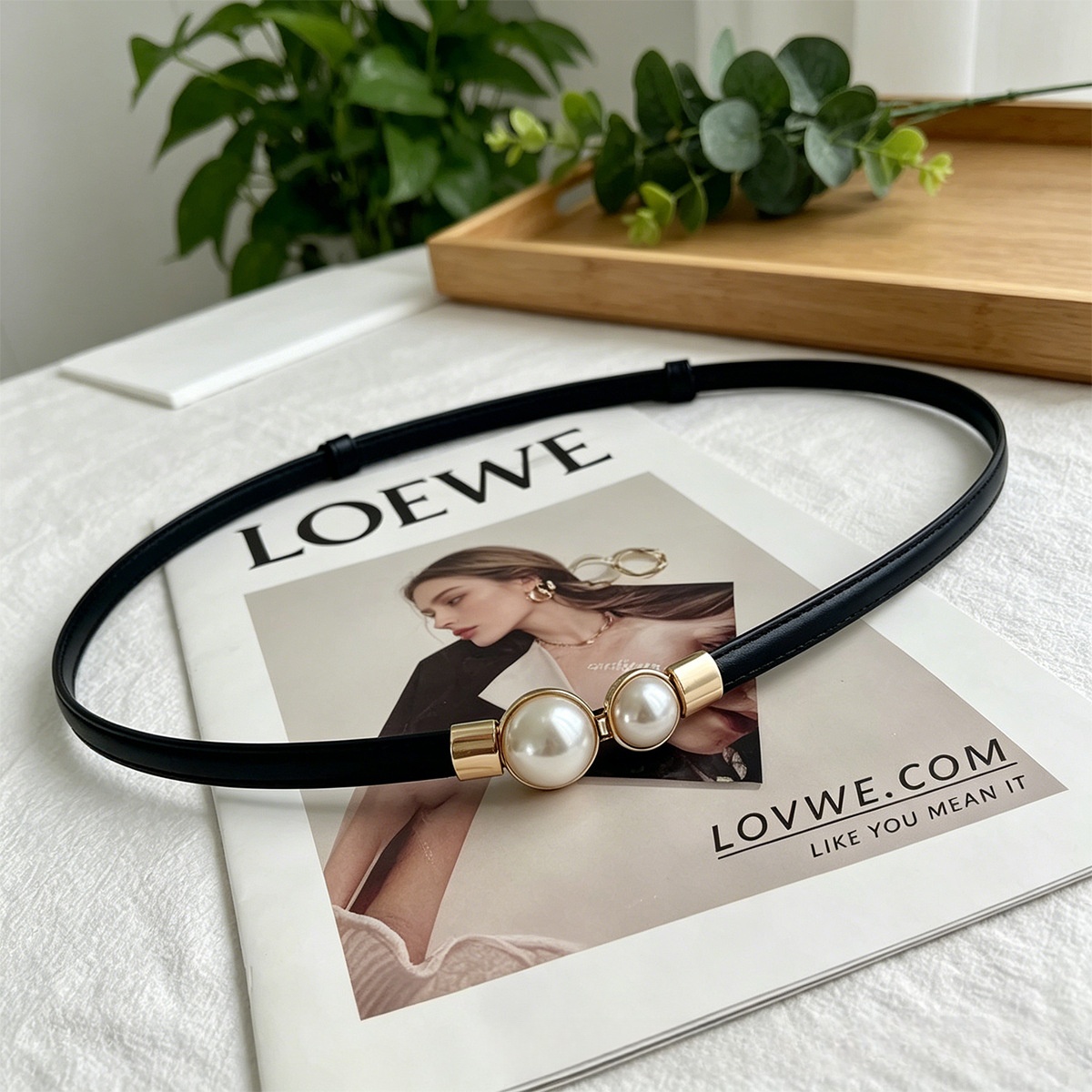 Formal Belt Leather Thin - Ceinture fine en cuir PU pour