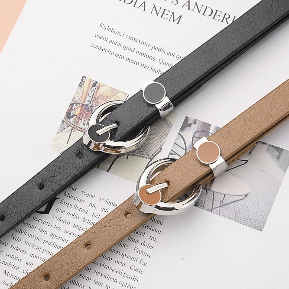 Formal Belt Leather Thin - Ceinture fine à boucle en alliage