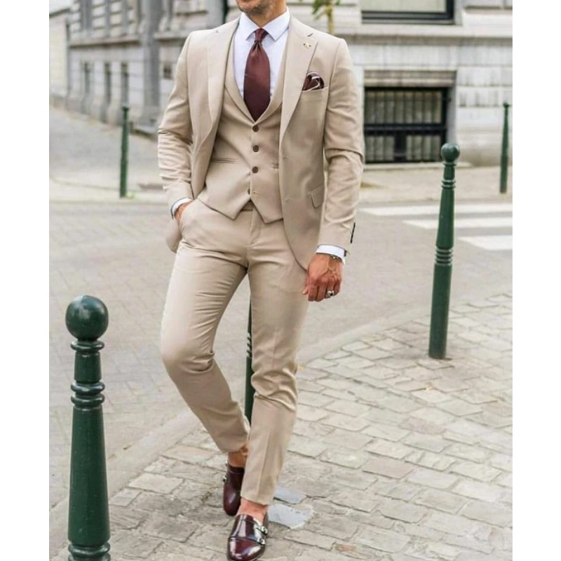 Men Formal Wear For Dinner - Costume homme à revers cranté, coupe