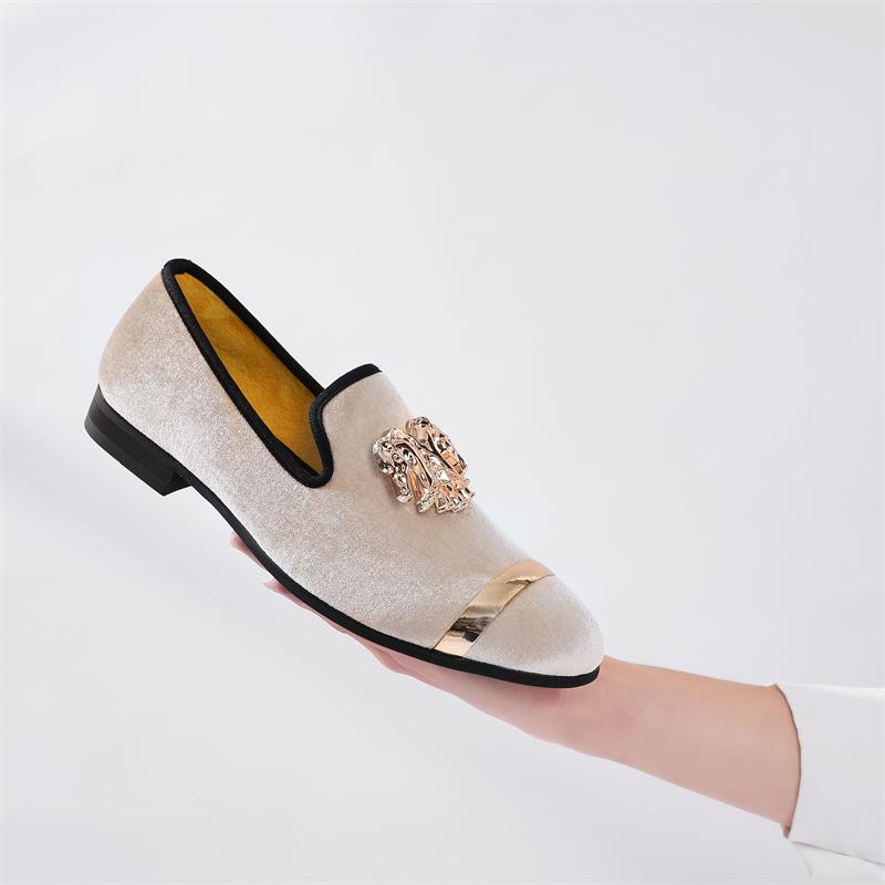 Mocassins en velours beige pou - Men Formal Wear For Dinner avis et prix