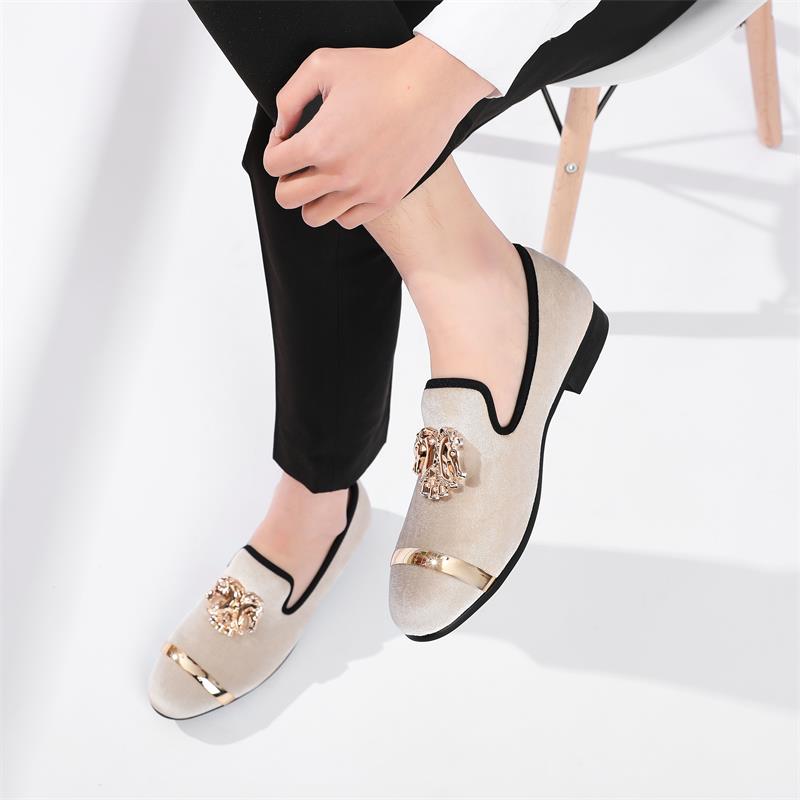 Mocassins en velours beige pou - Men Formal Wear For Dinner avis et prix