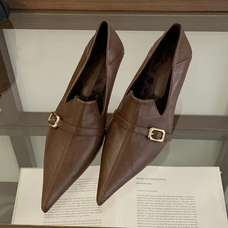 Escarpins élégants à talon cha - Formal Belt Leather Thin avis et prix