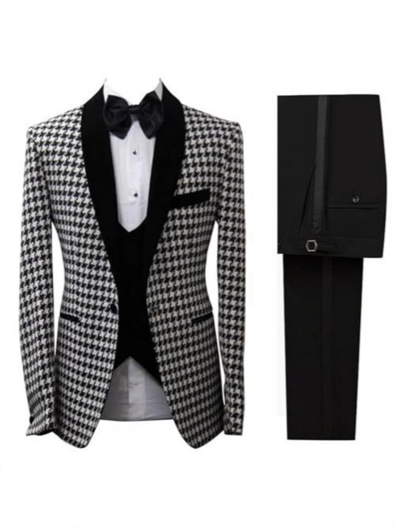 Costume élégant à motif pied-d - Men Formal Wear Clothes avis et prix