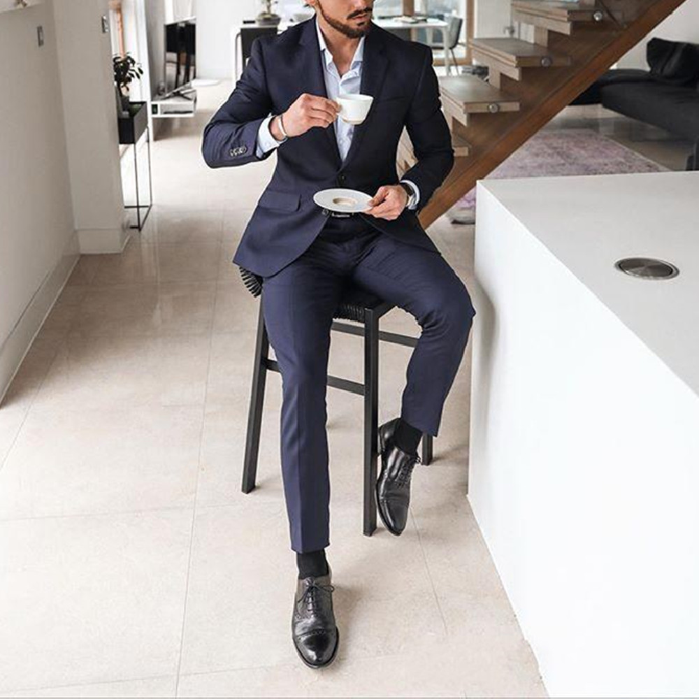 Costume de smoking bleu marine - Men Formal Wear For Dinner avis et prix