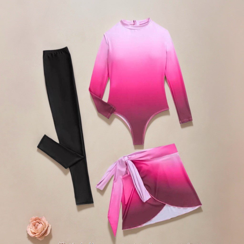 Maillot de bain bleu à manches - Slim Fit Suit Set avis et prix